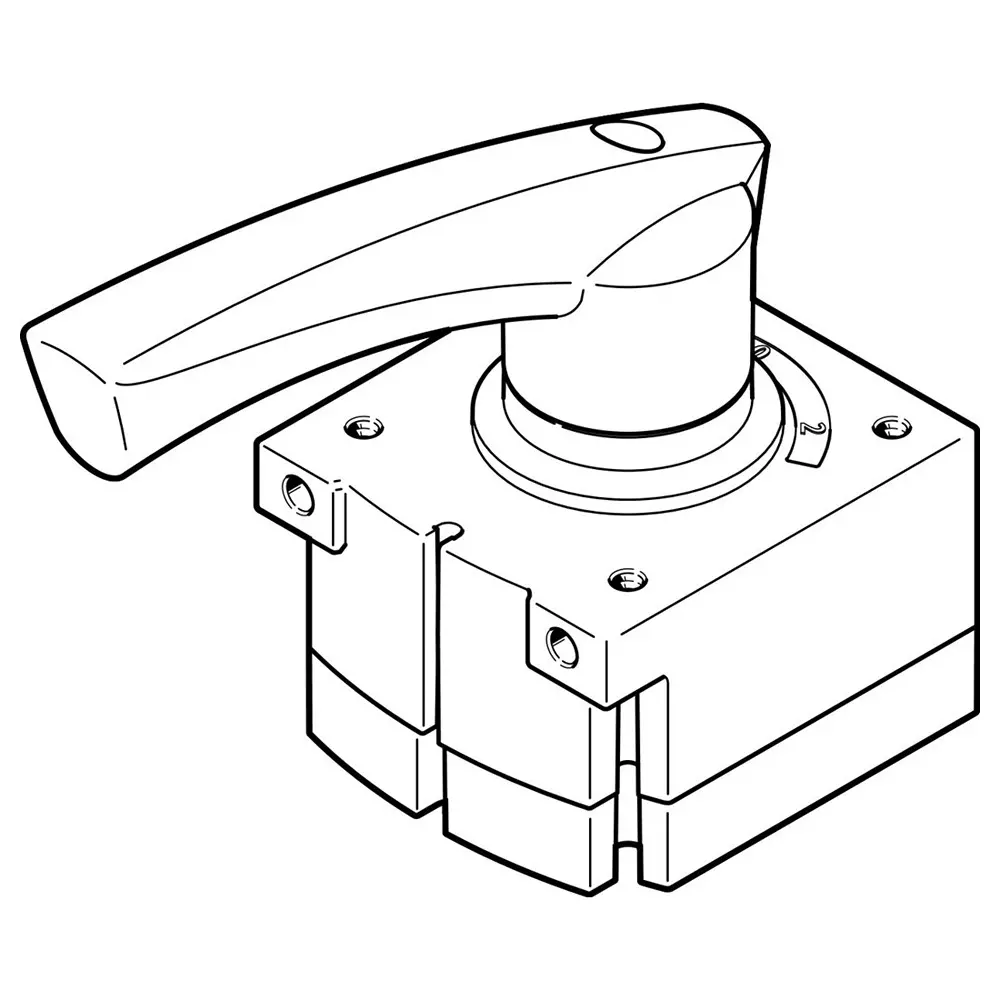 FESTO Hand Lever Valve Rotary Switching Valve Design 0 - 10 Bar Operating Pressure, 3192066