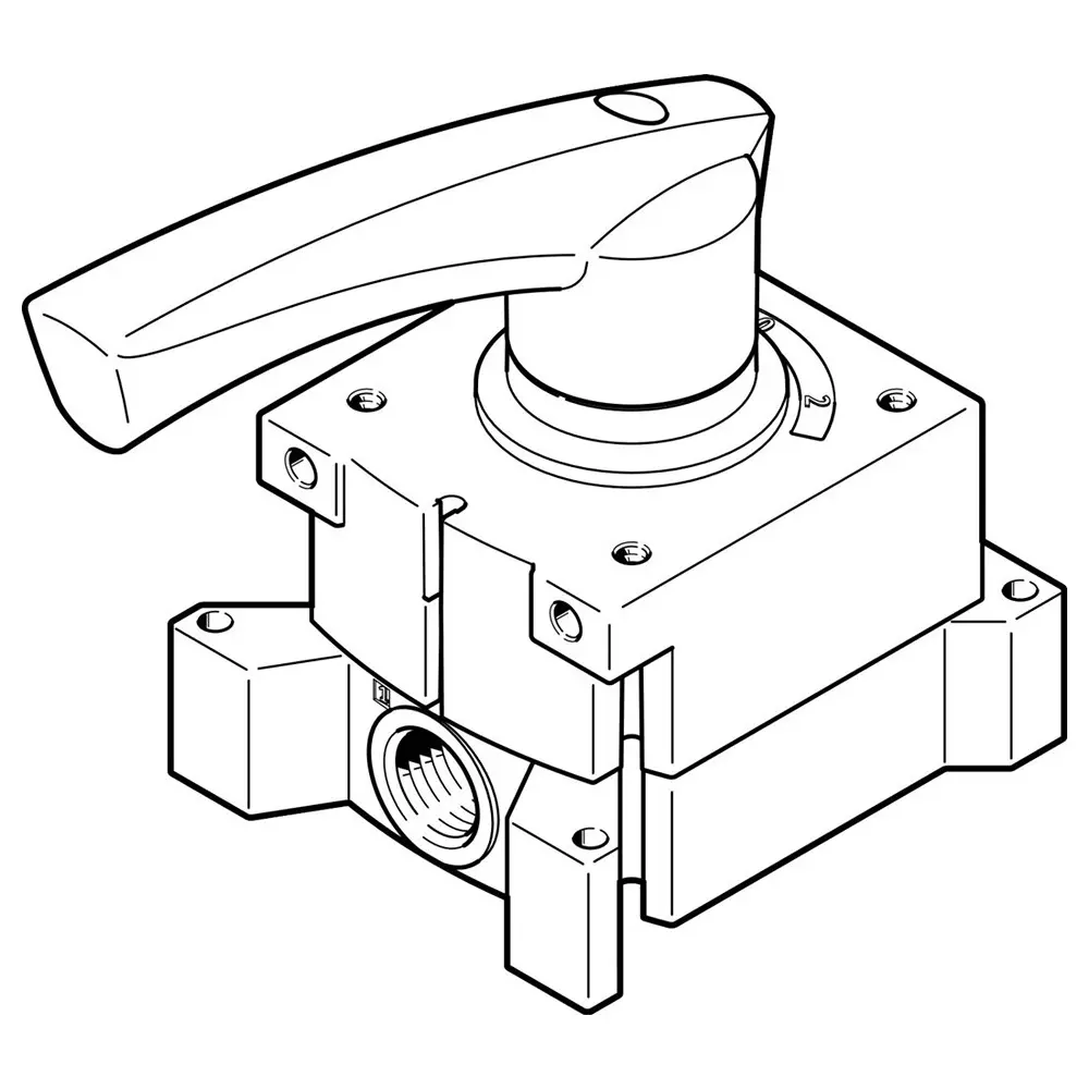 FESTO Hand Lever Valve Rotary Switching Valve Design 0 - 10 Bar Operating Pressure, 3192065