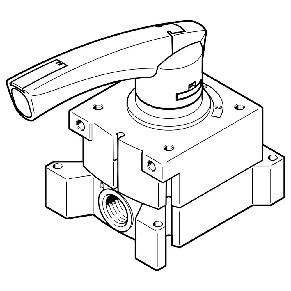 FESTO Hand Lever Valve Can Be Closed With Accessories Actuator Lock Rotary Switching Valve Design, 3192074