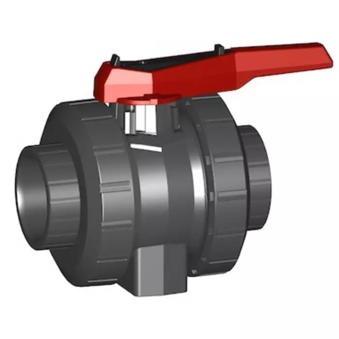 Georg Ball Valve Fischer PVC-U 2 Way Solvent Cement Socket 3/8in 16 bar Operating Pressure, 161546241