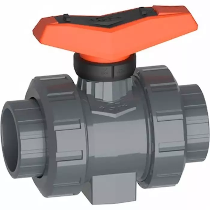 Georg Ball Valve Fischer PVC-U 2 Way Solvent Cement Socket 3/4in 16 bar Operating Pressure, 161546243