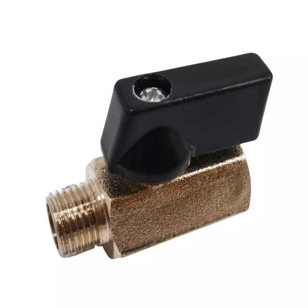 INTECO Mini Ball Valve Brass Nickel Finish 6.35 mm (1/4 Inch), 1015-Mini-DN08