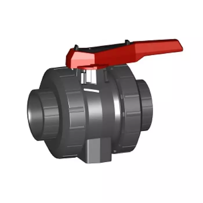 Georg Ball Valve Fischer PVC-U 2 Way Solvent Cement Socket 3/4in 16 bar Operating Pressure, 161546063