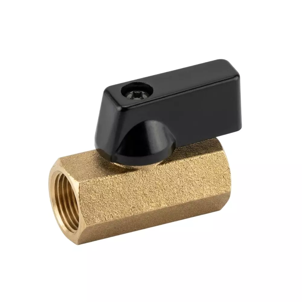 INTECO Mini Ball Valve Brass Nickel Finish 12.7 mm (1/2 Inch), 1016-Mini-DN15