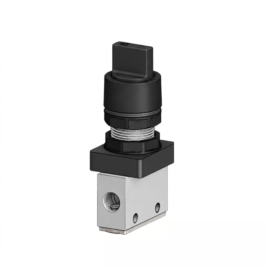 Spac Poppet Type Twist Selector Valve Black Button Multicolor 3.17 mm for Industrial Use, PMB-01-NC-T-B