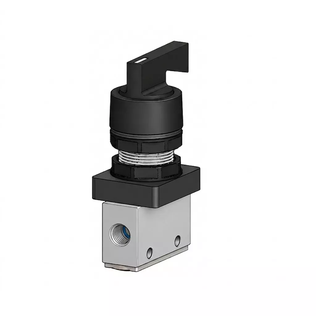 Spac Poppet Type Twist Selector Extended Valve Black Button Multicolor 3.17 mm for Industrial Use, PMB-01-NC-TE-B