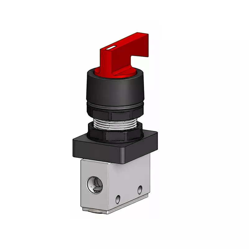 Spac Poppet Type Twist Selector Extended Valve Red Button Multicolor 3.17 mm for Industrial Use, PMB-01-NC-TE-R