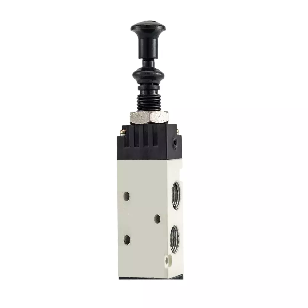 Spac Push Pull Operated Valve With Detent White & Black 12.7 mm for Industrial Use, PS40E1P-04