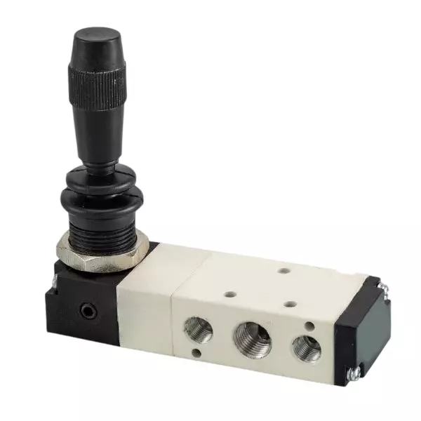 Spac Center Closed Hand Lever Operated Valve With Detent White & Black 12.7 mm for Industrial Use, PS40F1H-04