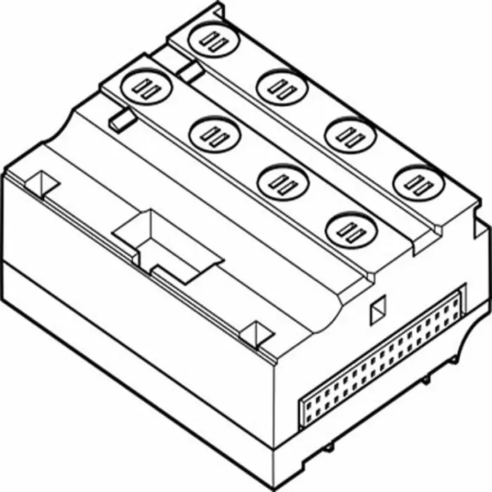 Festo VMPAL Series 4 station Manifold for use with Valve Terminal MPA-L, VMPAL-EVAP-14-2-4