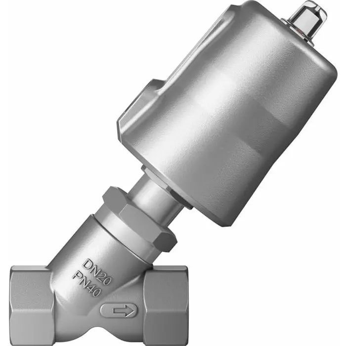 Festo Angle Seat type Pneumatic Actuated Valve, BSP 3/4 inch, 20 bar, VZXF-L-M22C-M-B-G34-180-M1-V4V4T-50-20