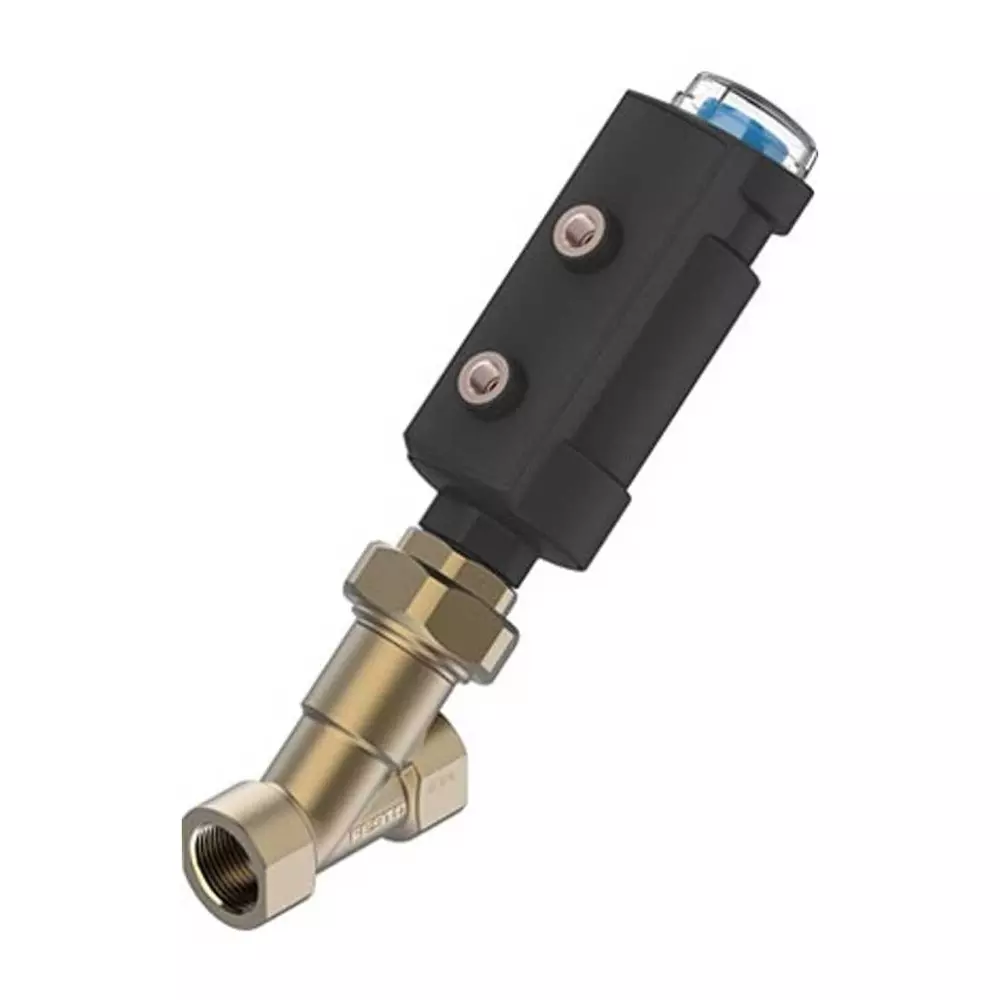 Festo Angle Seat type Pneumatic Actuated Valve, G 1/8 inch to NPT 1/2in, 0.7 MPa, VZXA-B-TS7-1 1/4-M2-B1T-4.4-K-46-17-PM