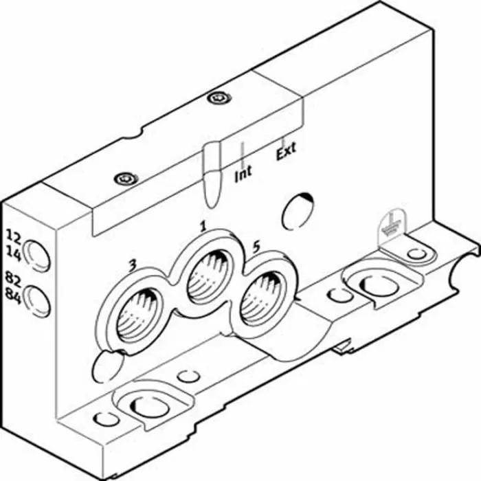 Festo VMPAL Series G 1/4 End Plate for use with Valve Terminal MPA-L, VMPAL-EPR-SP