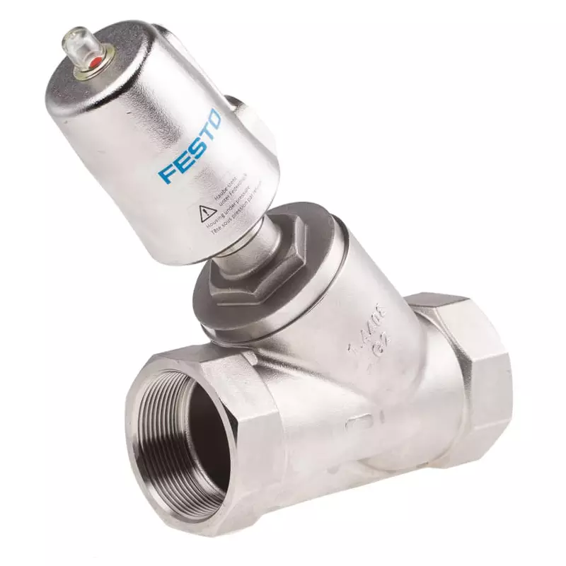 Festo Angle Seat type Pneumatic Actuated Valve, BSP 2in, 3 bar, VZXF-L-M22C-M-B-G2-450-M1-V4V4T-50-3