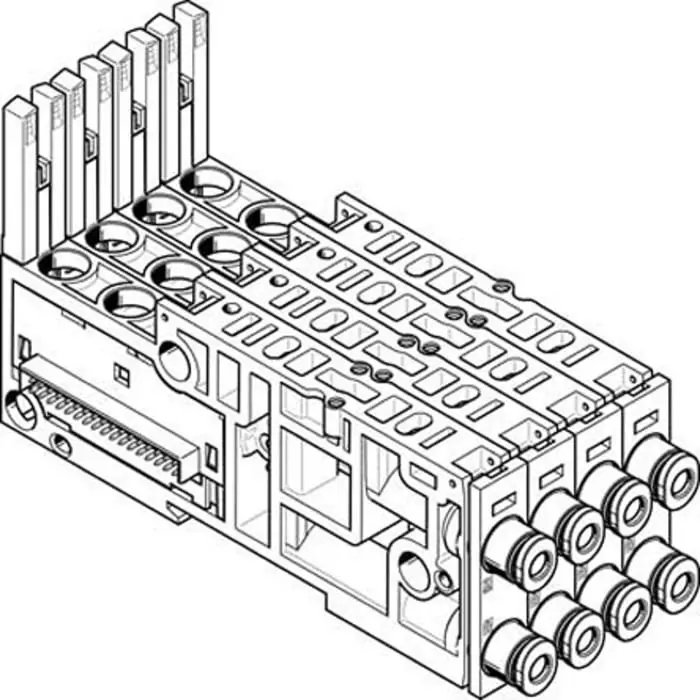 Festo VMPAL Series 4 station Sub Base for use with Valve Terminals, VMPAL-AP-4X10-QS5/32-1