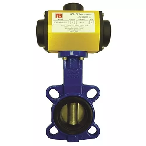 RS PRO Pneumatic Actuated Valve 16 bar Max Pressure Butterfly, 7998819