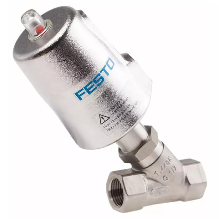 Festo Angle Seat type Pneumatic Actuated Valve, BSP 1/2in, 40 bar, VZXF-L-M22C-M-B-G12-130-M1-V4V4T-50-40