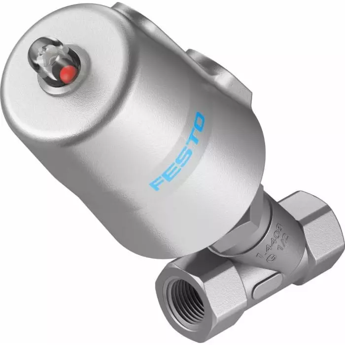 Festo Angle Seat type Pneumatic Actuated Valve, BSP 1/2in, 40 bar, VZXF-L-M22C-M-B-G12-130-M1-V4V4T-50-40