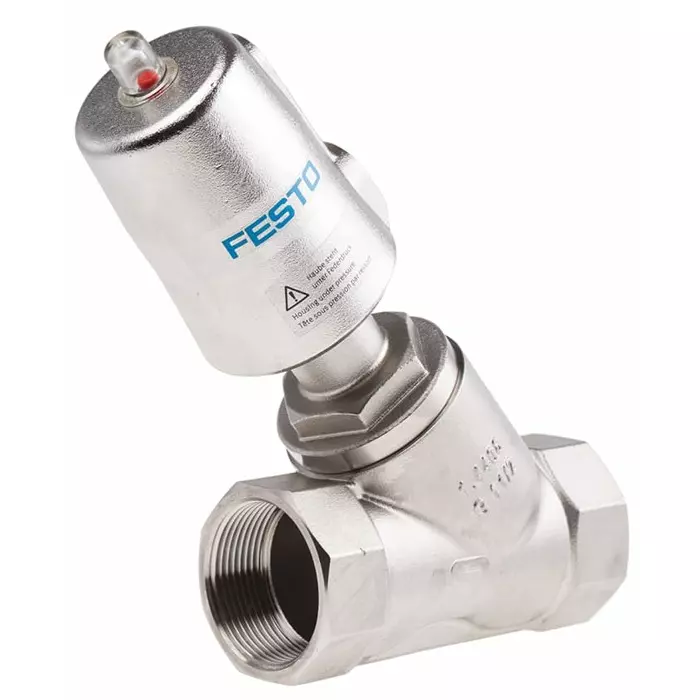 Festo Angle Seat type Pneumatic Actuated Valve, BSP 1-1/2in, 6 bar, VZXF-L-M22C-M-B-G112-350-M1-V4V4T-50-6