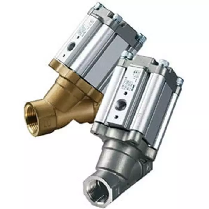 SMC Angle Seat type Pneumatic Actuated Valve, G G 3/8 to G G 3/8, 2.4 MPa, VXB215EHA