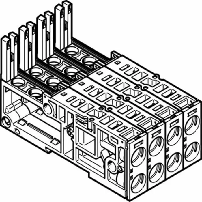 Festo VMPAL Series 4 station Sub Base for use with Valve Terminals MPA-L, VMPAL-AP-4X14