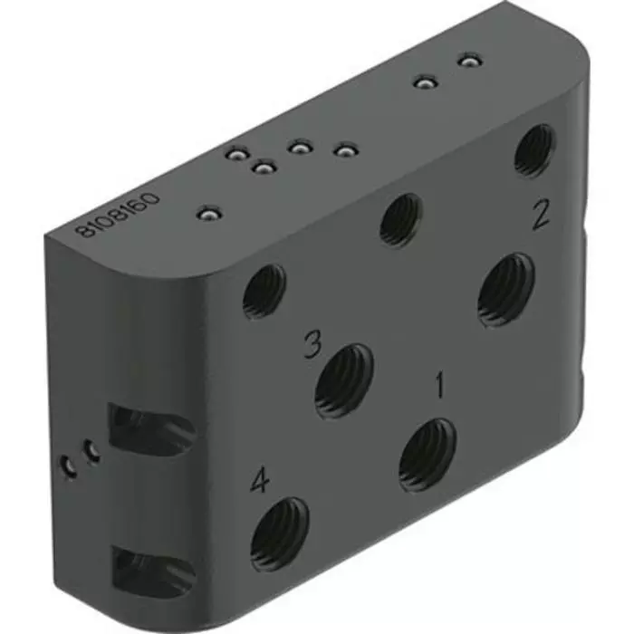 Festo CAPS Series G 1/4 Manifold Block for use with Prepared For Positioner CMSH-V-SD, CAPS-M1-VDE1-D-C-AL-G14-V