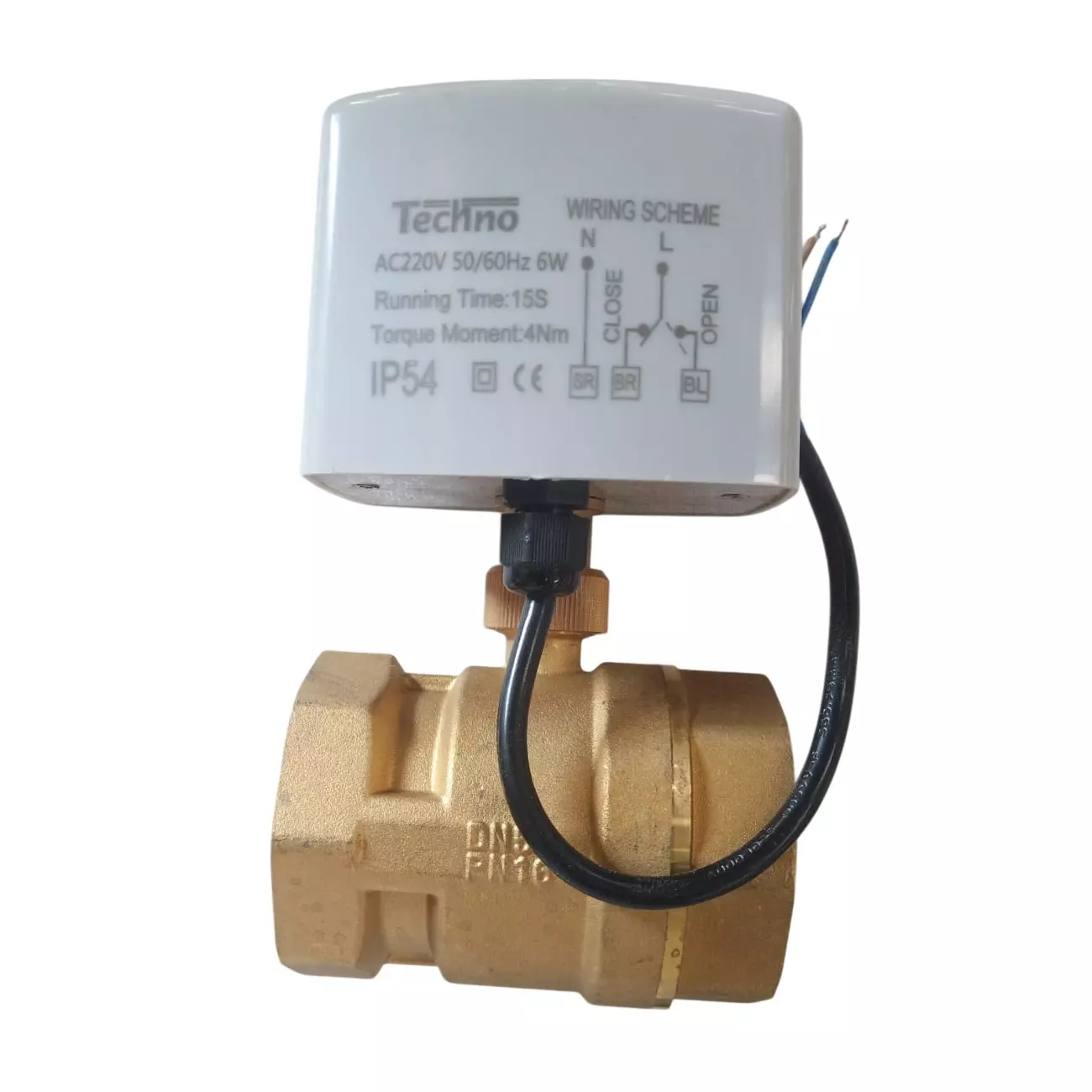 Techno EAV2-50 50.8mm(2 Inch) 2 Way Brass Valve with Electric Actuator