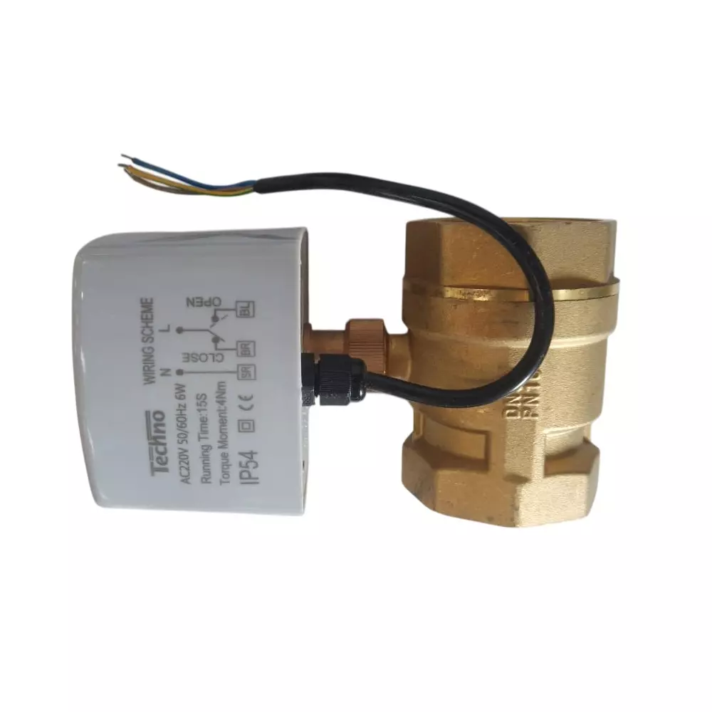 Techno EAV2-50 50.8mm(2 Inch) 2 Way Brass Valve with Electric Actuator