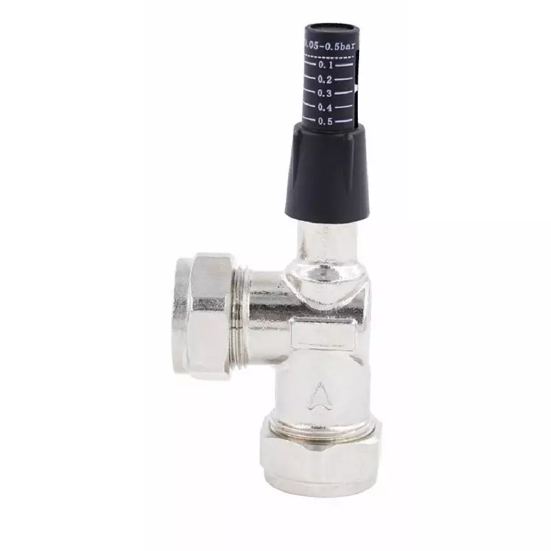 RS PRO Pressure Relief Valve Brass Compression Female 22 mm 0.05 bar, 2755960