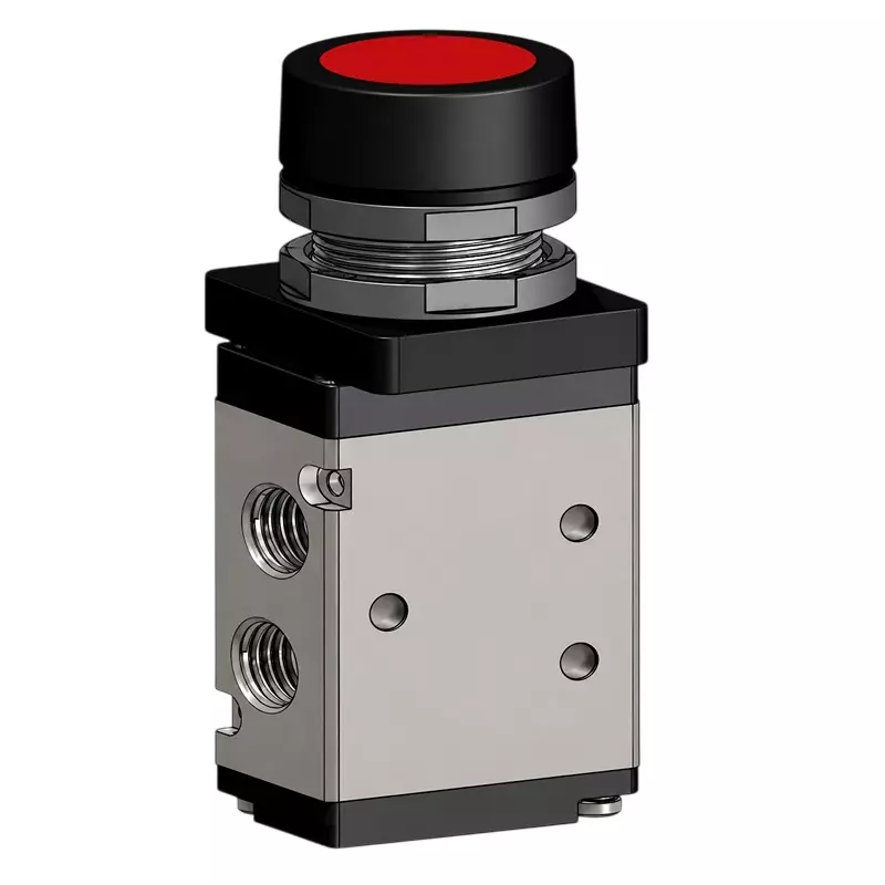 Spac P / TG Push Button Valve Flush Grey & Black 6.35 mm Red Color Button for Industrial Use, PMSE-02-FT-R
