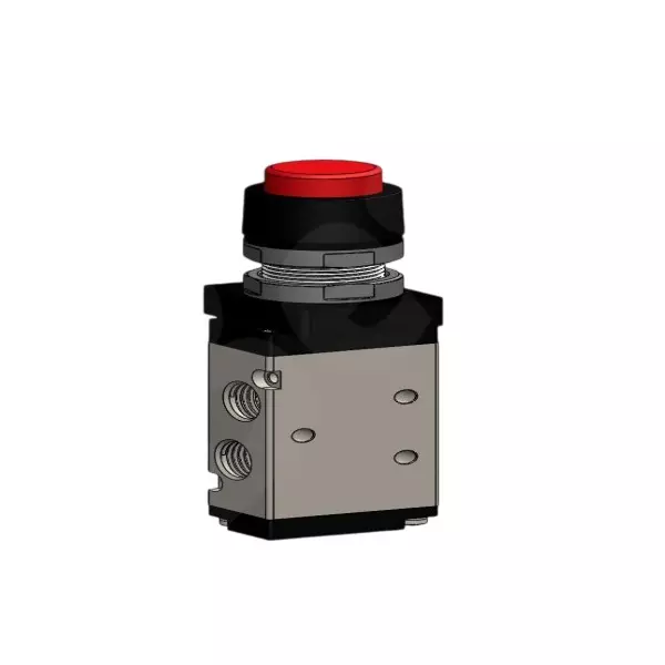 Spac P / TG Push Button Valve Extended Grey & Black 6.35 mm Red Color Button for Industrial Use, PMSE-02-FE-R
