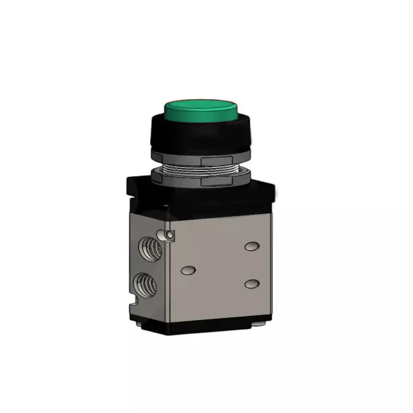 Spac P / TG Push Button Valve Extended Grey & Black 6.35 mm Green Color Button for Industrial Use, PMSE-02-FE-G