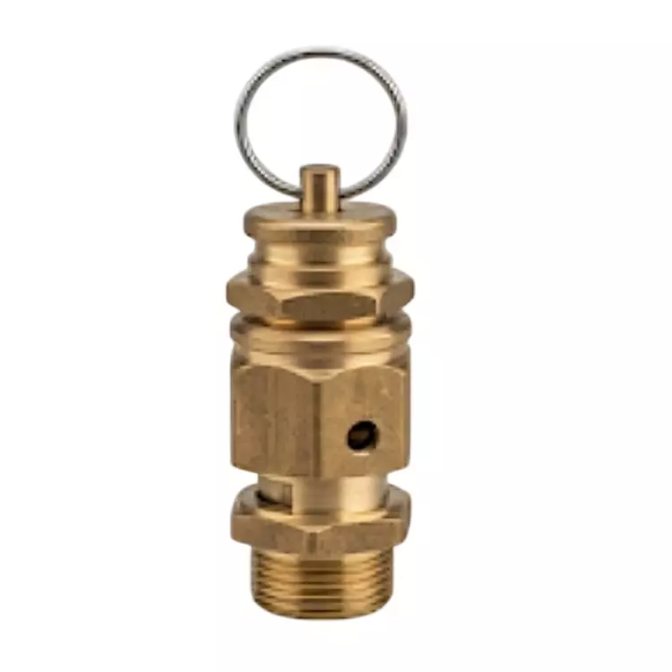 RTQD Brass Safety Valve Golden Color and Size 1/2 inch (12.7 mm) for Pneumatic Systems
