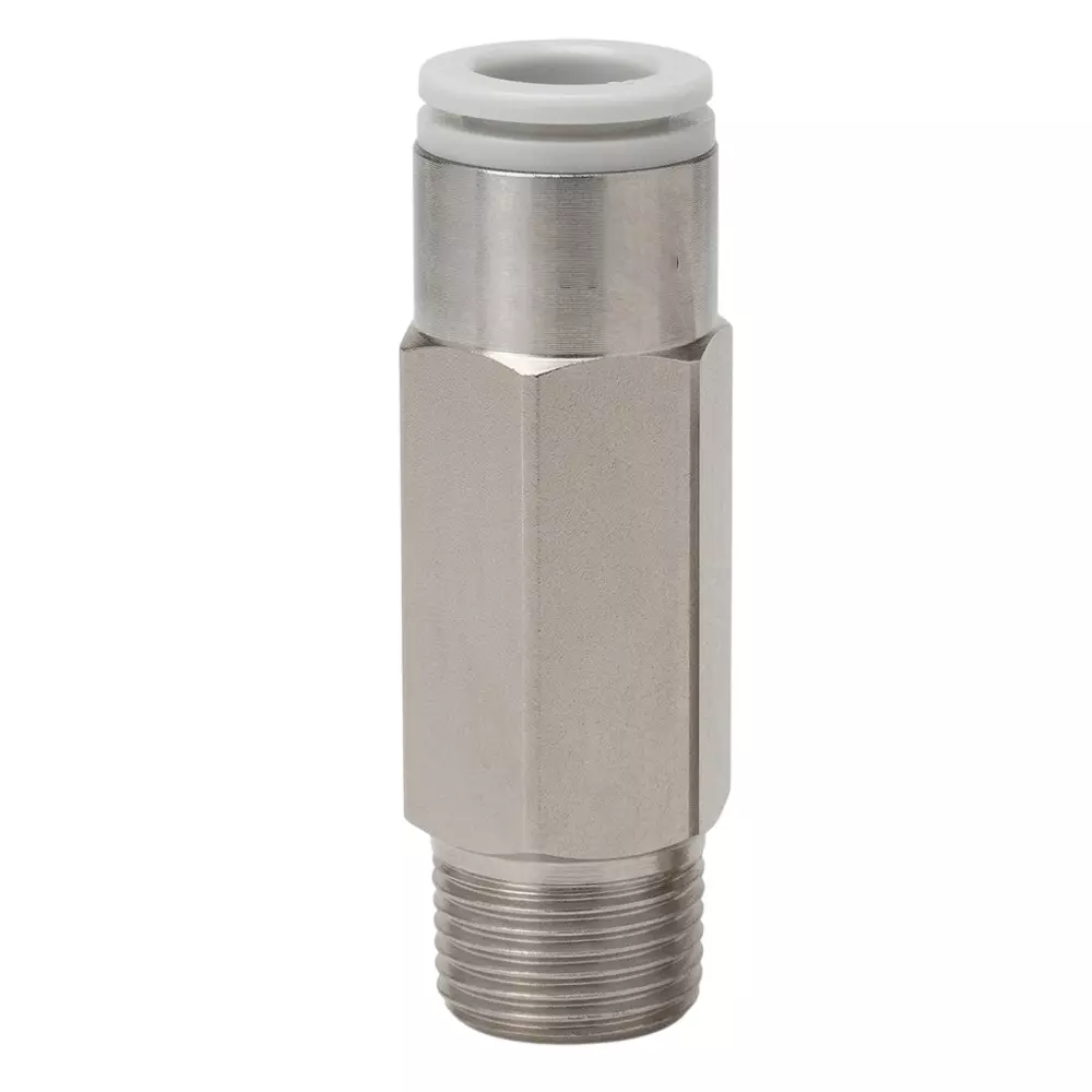 SMC Check Valve One Touch Direct Action 2 Port and -100 kPa to +1 MPa Operating Pressure, AKH08B-02S