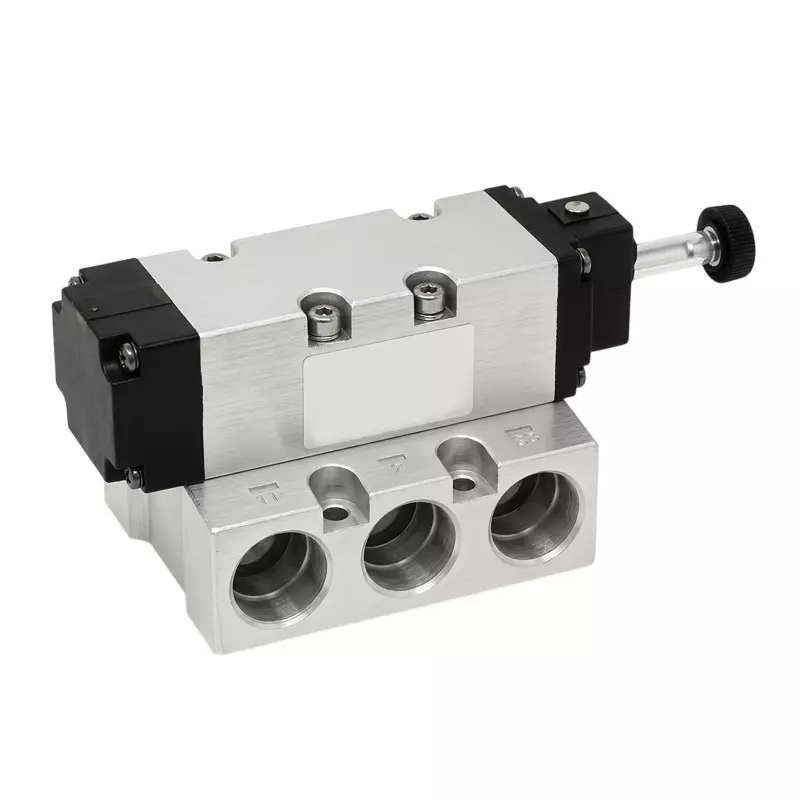 Spac FG Single Solenoid Valve 5/2 Way Base Mounting Silver & Black 12.7 mm for Industrial Use, FG2541-15L