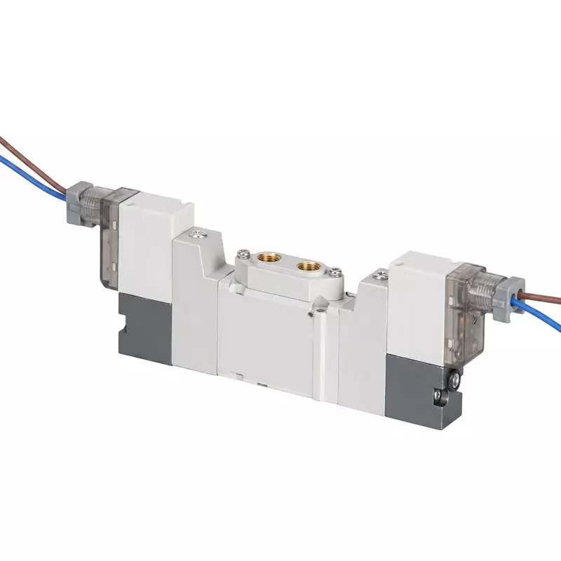 Spac GY Double Solenoid Valve 5/2 Way White & Black M5 for Industrial Use, GY2502-M5-24VDC