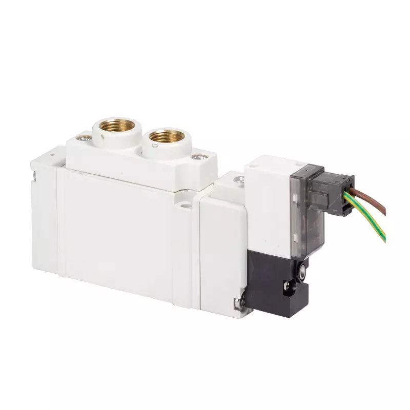 Spac GY Single Solenoid Valve 5/2 Way White & Black 3.17 mm for Industrial Use, GY2511-06-24VDC
