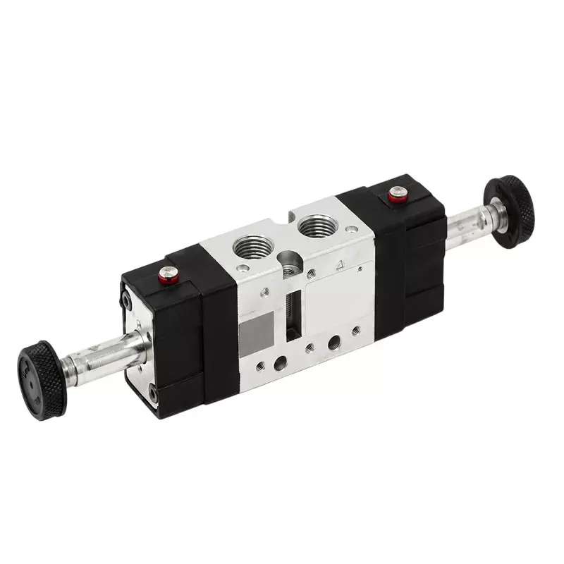 Spac FG Double Solenoid Valve Center Closed 5/2 Way Silver & Black 9.52 mm for Industrial Use, FG3532-10CL