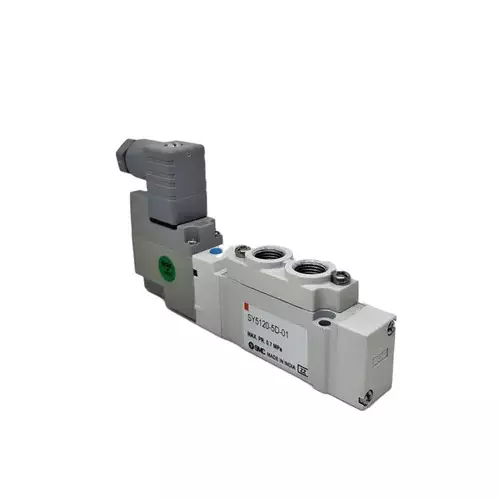SMC SY5000 Series Solenoid Valve Aluminium Die Cast Body 1/8 inch (3.17 mm) Port Size and 24 V DC Rating, SY5120-5D-01