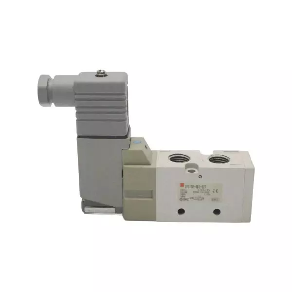SMC VF3000 Series Solenoid Valve 2 Position Single Actuation 1/4 inch (6.35 mm) Port Size and 220 V AC Rating, VF3130-4D1-02