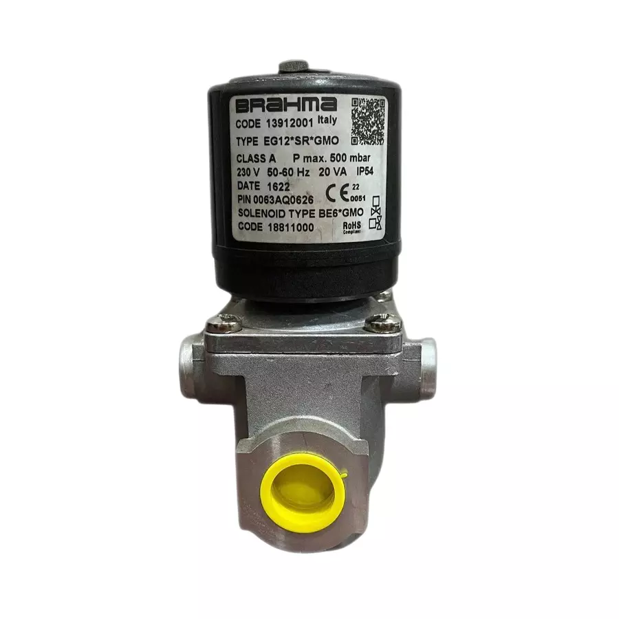 Brahma Solenoid Valve Brass Class A 20 VA 500 Mbar, EG12*SR*GMO