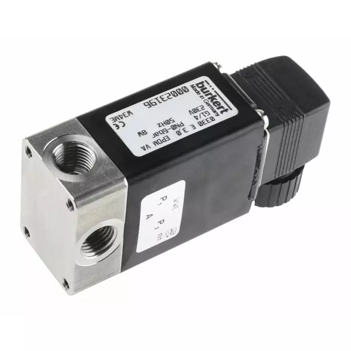 Burkert Solenoid Valve 0 3 port(s) NO/NC 230 V AC 1/4 inch, 21396