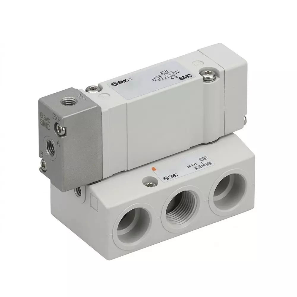 SMC Pneumatic Solenoid Valve Die Cast Zinc Body 5 Port and 0.7 Bar Operating Pressure, SYA7120-02