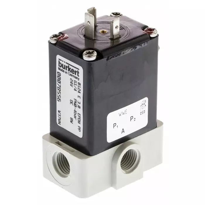 Burkert Solenoid Valve 0 3 port(s) NO/NC 24 V DC 1/4 inch, 78556