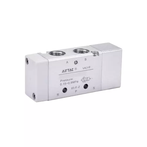 Airtac 5/3 Way Double Acting Solenoid Valve 4SA Series G 1/8 inch (3.17 mm) Port Size and Aluminium Alloy Body, 4SA130-06
