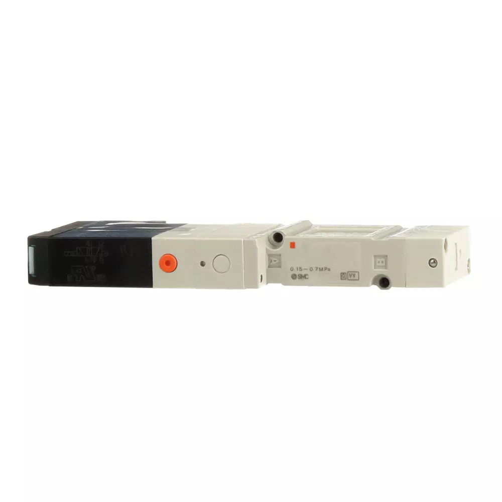 SMC Solenoid Valve Type SV1000 Series 5 Port 2 Position Single Actuation and 24 V DC Rating, SV1100-5FU
