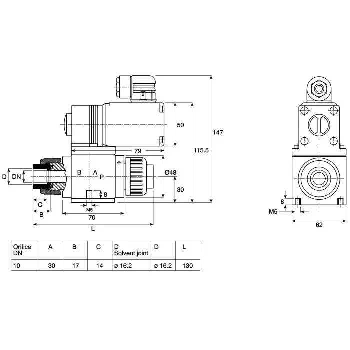 Burkert Solenoid Valve 0 2 port(s) NC 110 V AC 16 mm, 52624