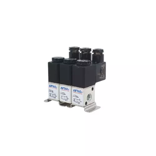 Airtac 3V1 Series 3/2 Way Solenoid Valve Direct Acting Type 19 Station and Aluminium Alloy Body, 3V1-19F
