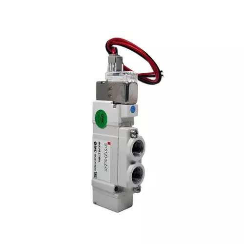 SMC SY5000 Series Solenoid Valve 2 Position Single Actuation 1/8 inch (3.17 mm) Port Size and 24 V DC Rating, SY5120-5LZ-01