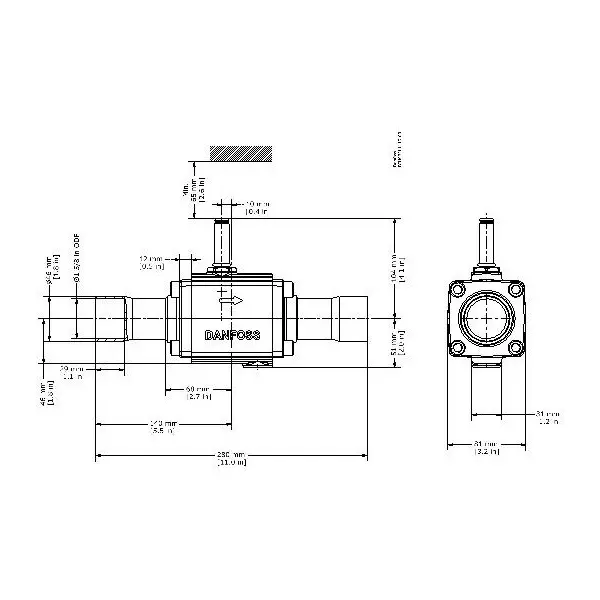 Danfoss EVR 40 Solenoid Valve Straightway 41.28 mm (1 5/8 inch) Connection Size, 032L1110